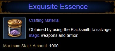 Exquisite Essence tooltip.